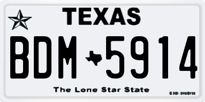 TX license plate BDM5914