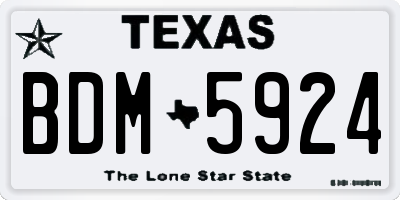 TX license plate BDM5924