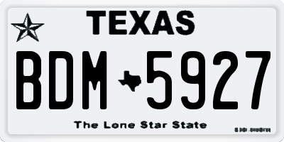 TX license plate BDM5927