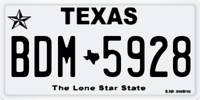 TX license plate BDM5928