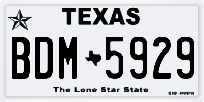 TX license plate BDM5929
