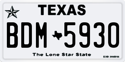 TX license plate BDM5930