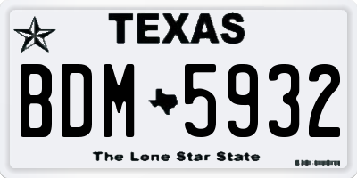 TX license plate BDM5932