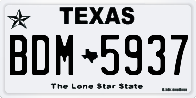 TX license plate BDM5937