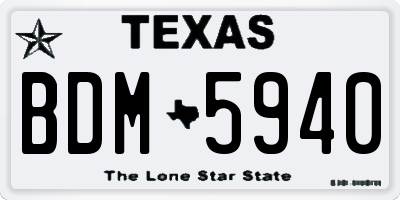 TX license plate BDM5940