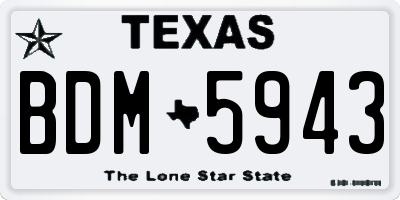 TX license plate BDM5943