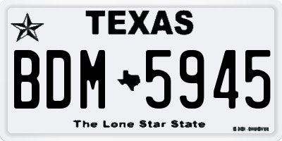 TX license plate BDM5945