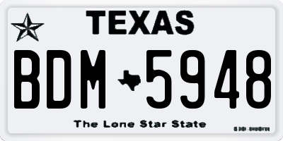 TX license plate BDM5948