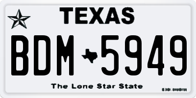 TX license plate BDM5949