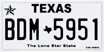 TX license plate BDM5951