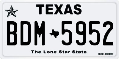 TX license plate BDM5952