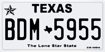 TX license plate BDM5955