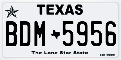 TX license plate BDM5956