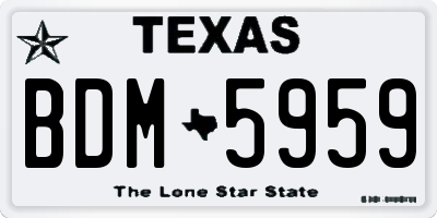 TX license plate BDM5959