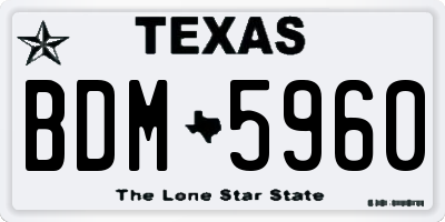TX license plate BDM5960