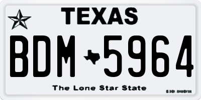 TX license plate BDM5964