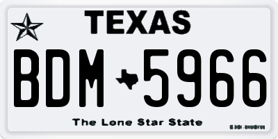 TX license plate BDM5966