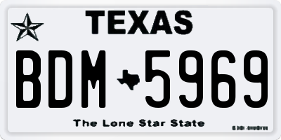 TX license plate BDM5969