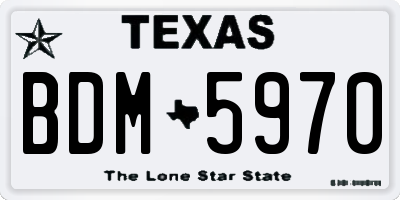 TX license plate BDM5970