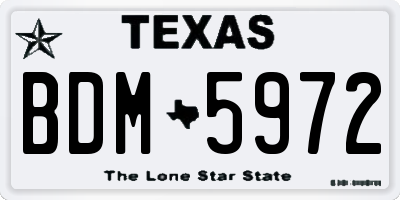 TX license plate BDM5972