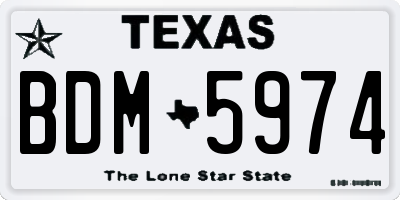 TX license plate BDM5974