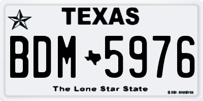 TX license plate BDM5976