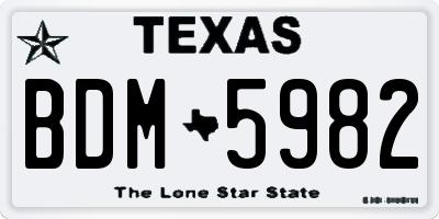 TX license plate BDM5982