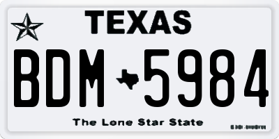 TX license plate BDM5984