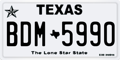 TX license plate BDM5990