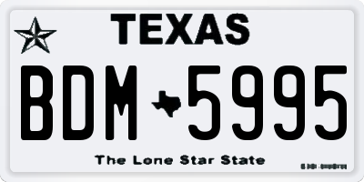 TX license plate BDM5995
