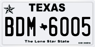 TX license plate BDM6005