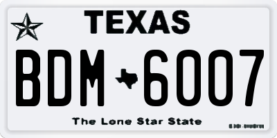 TX license plate BDM6007