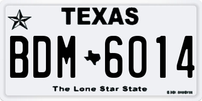 TX license plate BDM6014