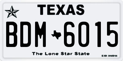 TX license plate BDM6015