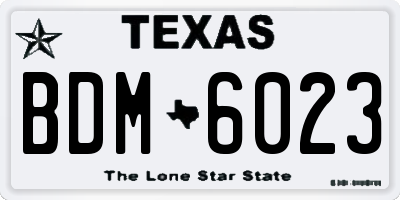 TX license plate BDM6023