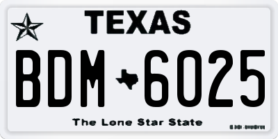 TX license plate BDM6025