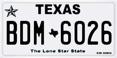 TX license plate BDM6026