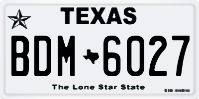 TX license plate BDM6027