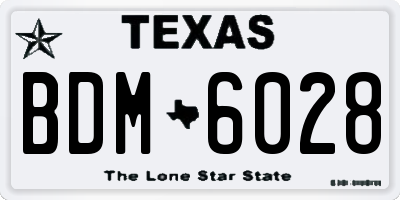 TX license plate BDM6028