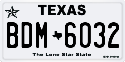 TX license plate BDM6032
