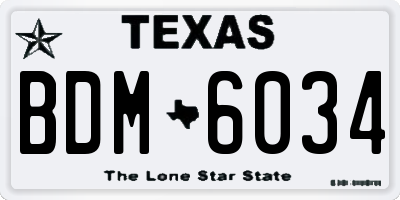 TX license plate BDM6034