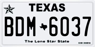 TX license plate BDM6037