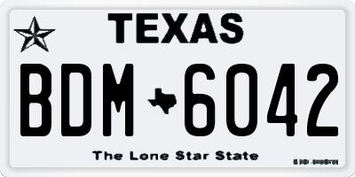TX license plate BDM6042