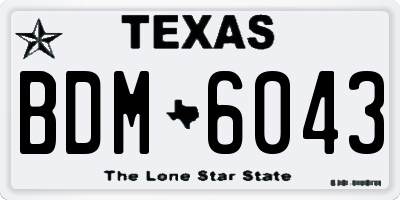 TX license plate BDM6043