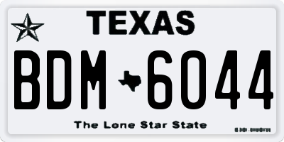TX license plate BDM6044