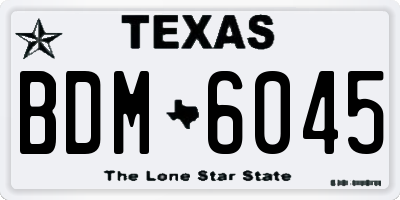 TX license plate BDM6045