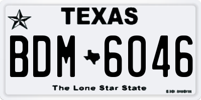 TX license plate BDM6046