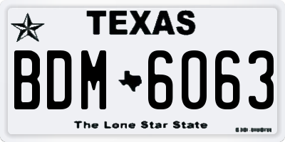 TX license plate BDM6063