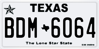 TX license plate BDM6064