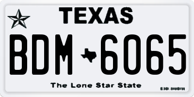 TX license plate BDM6065